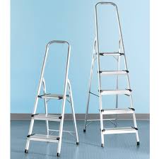 The safety folding step stool by leifheit is a safe way to reach items stored on high shelves. Step Ladder 3 5 Step Aluminum Ladders The Container Store