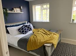 Navy Mustard Gray Bedroom Yellow Bedroom Decor Blue Bedroom Design Blue Yellow Bedrooms