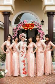 Love This Blush Color Lace Ao Dai For Bridesmaids Vietnamese Wedding Dress Traditional Vietnamese Wedding Traditional Wedding Dresses
