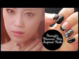 Kpop Nail Art Kara Youngji Mamma Mia Inspired Nails Idol Nails Nails Nail Art