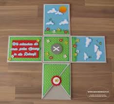 Geschenkbox Uberraschungsbox Explosionsbox Fallschirm Gleitschirm Tandemsprung Gutschein Geschenke Karten Basteln Gutschein Basteln