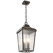 Don't mix extremely ornate fixtures with very simple. Kichler Forestdale 19 3 4 H Old Bronze Outdoor Hanging Light 9y323 Lamps Plus