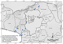 Hindi porket humina nang kaunti ang surface. Map Of Fissure Locations Around Taal Volcano As Documented By Phivolcs Credit Phivolcs Temblor Net