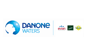 Evian® 330 ml glass bottled water. Societe Anonyme Des Eaux Minerales D Evian Certified B Corporation