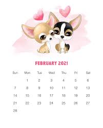 February is the third and last month of meteorological winter in the northern hemisphere. Free Printable 2021 Cute Dog Calendar The Cottage Market