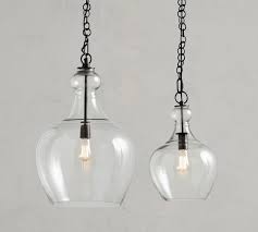 Farmhouse style lighting rustic hanging lights kitchen pendant industrial barn. Flynn Recycled Glass Pendant Pottery Barn