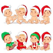 Cute Little Babies Santas Hat Sit Baby Cartoon Baby Cartoon Characters Baby Illustration