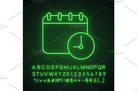 Schedule Neon Light Icon Light Icon Neon Neon Lighting