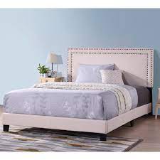 Clone this elegant looking bed for the guest bedroom, and you can build more instantly with a free stock of pallets. Clearance Full Size Platform Bed Frame Urhomepro Modern Upholstered Platform Bed With Headboard Beige Heavy Duty Bed Frame With Wood Slat Support For Adults Teens Children No Box Spring Required Walmart Com