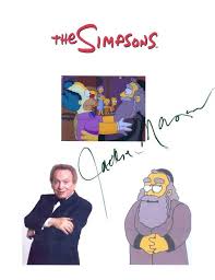 The simpsons showrunner and writer al jean, meanwhile, posted a picture of mason's character on the show, rabbi hyman krustofsky, alongside the words: Simpsons Autograph Showcase The Simpsons The Greatest Show Movie Tv