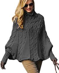 It suits to wear during occasions and easy to fit with other garments & accessories. Mikos Women S Winter Turtle Neck Cable Ribbed Knitted Wrap Shawl Jumper Poncho Cape With Sleeves 641 Graphite Buy Online In Dominica At Dominica Desertcart Com Productid 58467346