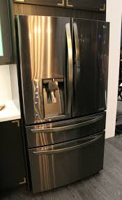 Black And Stainless Steel Refrigerator Lg Launches New Black Stainless Steel Series Limitless Design Contest Black Stainless Steel Appliances Black Stainless Steel Kitchen Black Stainless Steel