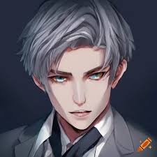 Portrait of a guy with grey hair and grey suit