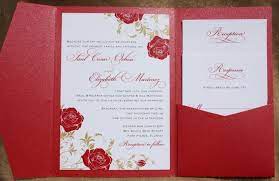 Pin By Cards Pockets Diy Wedding On Red Wedding Invitations Pocket Fold Wedding Invitations Gold Wedding Invitations Red Wedding Invitations