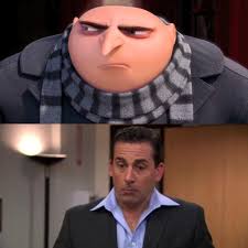 Quando Michael fa la voce di Mykonos nello show è praticamente Gru di  Cattivissimo Me. Non me ne sono mai accorto prima. : r/DunderMifflin