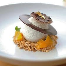 Prepping courses in advance is one of the key secrets to planning the perfect dinner party—and dessert is perfect for that. Tasty Dessert By Our Cercle V Member Pete Schmutte Made Of Valrhona Jivara 40 Anise Mousse Apple Compote Fine Dining Desserts Food Plating Gourmet Desserts