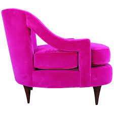 Choose a chair with an angled back that's high enough to support your shoulder blades while cushioning your lower back. Glamorous Fuchsia Pink Velvet Lounge Chair At 1stdibs
