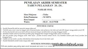 Soal Pas Fisika Kelas 11 K13 Tahun 2020 2021 Websiteedukasi Com