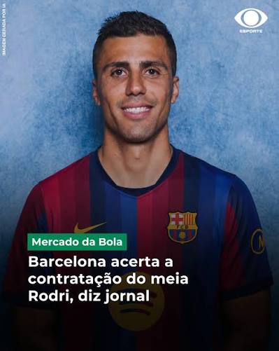 QUE CONTRATA&Ccedil;&Atilde;O 💥 Segundo o jornal catal&atilde;o Mundo Deportivo, o Barcelona chegou a um acordo como Manchester City pela contrata&ccedil;&atilde;o do meio-campista Rodri ✓ 📲 Mais informa&ccedil;&otilde;es no site band.com.br #EsporteNaBand