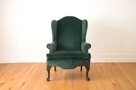 Sale Vintage Emerald Green Velvet Wing Chair By Homesteadseattle 395 00 Velvet Wing Chair Velvet Wingback Chair Vintage Wingback Chair