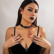 Amazon.co.jp: [Mengli] Dripping Blood Necklace,Vampire Choker Gothic Beads  Necklace