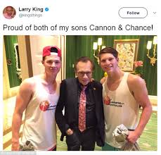 Larry king is mourning the death of two of his children, andy and chaia king, who died within weeks of each other. Larry King 83 Beams With Sons Cannon 19 And Chance 20 Daily Mail Online
