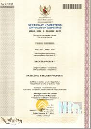 Detail sertifikat uji kompetensi kejuruan. Lsp National Property Broker Contoh Sertifikat