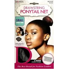 Donna Drawstring Ponytail Net Small Short Hair