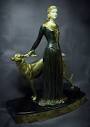 Elegant Borzoi and Woman Sculpture