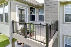 Black Aluminum Deck Railing Slate Gray Azek And Black Aluminum Rail By Deck And Basement Company Decks And Porches Deck Azek Decking