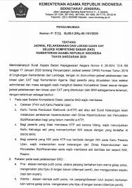 Sebelumnya, pelaksanaan skd cpns kemenag telah dilaksanakan pada 27 januari hingga 10 maret 2020 pada 143 satuan kerja daerah dan pusat pada 34 provinsi. Jadwal Dan Lokasi Tes Ujian Skd Cpns Kemenag 2019