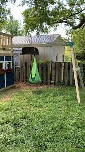Diy Playhouse With Swing Set Video Backyard House Backyard Swing Sets Play Area Backyard
