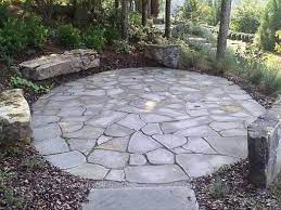 13 The Very Best Rock Outdoor Patio Ideas Patioumbrella Patiofurniturewalmart Patiotable Patiochaircushions Patios Patio Stones Circle Patio Flagstone Patio
