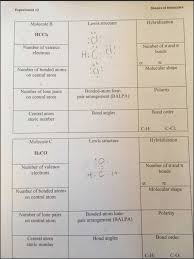 Solved Experiment 12 Shapes Of Molecules Molecule B Lewis Chegg Com
