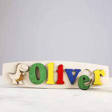 Each puzzle is made to order for a unique gift idea that will be treasured. Dinosaur Personalised Name Puzzle By Natural Gift Store Notonthehighstreet Com