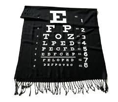 Eye Chart Scarf Ophthalmology Optometrist Gift Eye Doctor Gift Optician Gift Bamboo Black Pashmina More Vintage Snellen Eye Chart