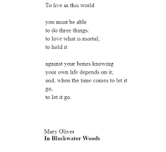 Mary Oliver In Blackwater Woods Excerpt Mary Oliver Inspirational Quotes Blackwater