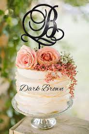 Initial Cake Topper B Letter B Cake Topper Gold Monogram Cake Etsy Wedding Cake Toppers Letters Cake Topper Initials Wedding Cake Toppers