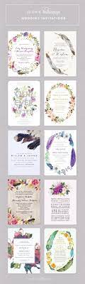Top 10 Boho Wedding Invitations Pretty Florals Feathers Pretty Wedding Paper Wedding Invitations Boho Fun Wedding Invitations Wedding Invitation Design