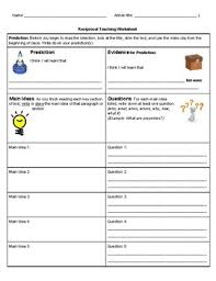 Reciprocal teaching is an instructional technique aimed at developing reading comprehension skills by gradually empowering the students to take on the role of the teacher. Reciprocal Teaching Worksheets By Marian S Science Store Tpt