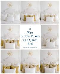 7 Ways To Style Pillows On Your Bed Randi Garrett Design Bedroom Pillows Arrangement Throw Pillows Bedroom Bed Pillows Decorative