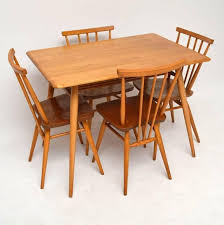 retro elm dining table and chairs by
