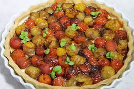 Tarte Aux Tomates Cerises Par Alain Ducasse Recette Tarte Tomate Recette Tarte Tomate Tarte Aux Tomates Cerises