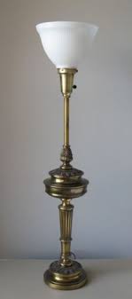 Vintage Stiffel Torchiere Brass Lamp With Milk Glass Shade Hollywood Regency Lamp Table Lamp Brass Lamp