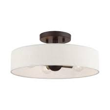 Livex Lighting Venlo 14 In 4 Light Bronze Semi Flush Mount 46037 07 The Home Depot
