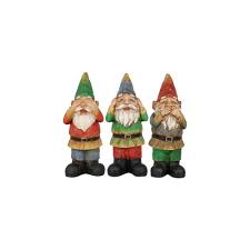 Features a drawstring tie front. Hear No Evil Speak No Evil See No Evil Set Of 3 Sunnydaze Three Wise Gnomes