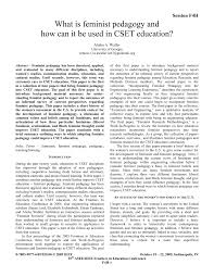 Pdf What Is Feminist Pedagogy And How Can It Be Used In Cset Education