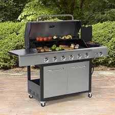 Kenmore 6 Burner Lp Gas Grill With Side Burner Black Stainless Steel Gas Grill Kenmore Grilling