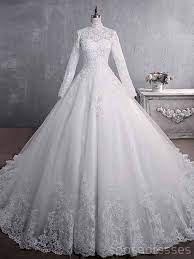 Cheap Long Sleeves High Neck Modest Wedding Dresses Online Cheap Bridal Dresses Wd517 Wedding Dress Sleeves Gothic Wedding Dress Wedding Dress Fabrics