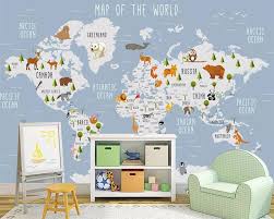 Find and save ideas about world map decor on pinterest. Beibehang Wallpaper Cartoon World Map Children Room Decoration Background Wall Paper Baby Room Living Room Bedroom 3d Wallpaper Wallpapers Aliexpress